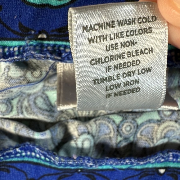 Avenue Blue Maxi Skirt Abstract Geometric Sz 14/16 Turquoise Y2K Stretch - Picture 9 of 10